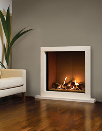 limestone fireplace
